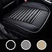 LUOLLOVE Fundas Coche Asientos Universales, Interior de Lujo del Coche Protectors de Asiento Delantero, Súper Transpirable Cuero Bambú Carbón,20.5 * 20.1 '' (2 Paquetes, Negro)