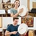 Nydotd Hand Drum Percussion Wood Frame Drum with Drum Stick Percussion Instruments Musical Performance Pro Hand Drum with Wooden Drum Beater (Wood Color, 12 Inch and 10 Inch)