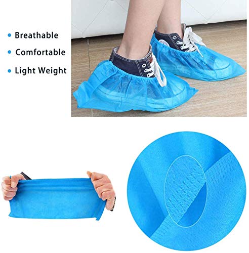 Shoe Covers Disposable -500 Pack(250 Pairs) Disposable Shoe & Boot Covers Waterproof Slip Resistant Shoe Booties ,Blue, Size Large Fits Most (Blue)