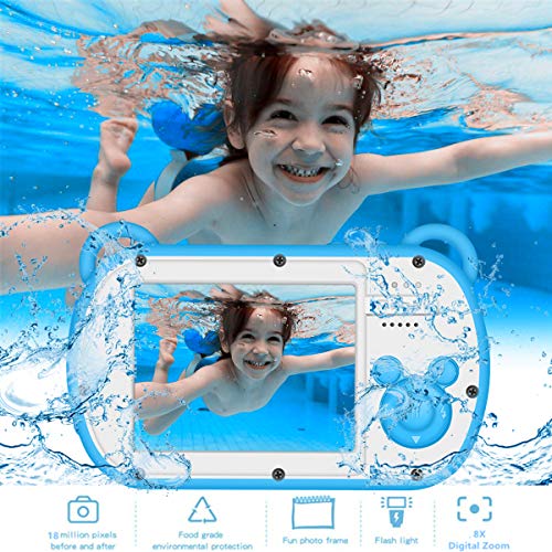 Underwater Kids Camera, HD I080P 8X Digital Zoom, 2.7" Screen Children's Camera