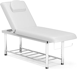 ONPNO Professional Massage Table, Heavy Duty Spa Beauty Bed with Adjustable Backrest, Stationary Physical Therapy Table with Shelf Storage and Towel Hook