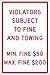12X18" .063 AL RED/WHT Violator SUBJ FINE Sign