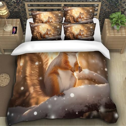 Parure de lit microfibre King 220x240cm avec housse de couette imprimé nœud scintillant et taies
