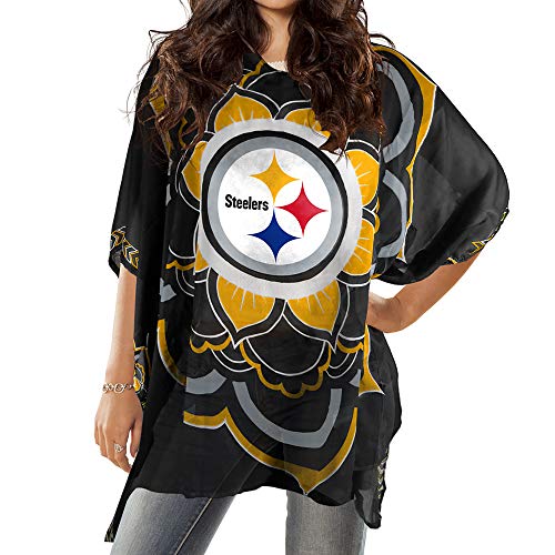 Littlearth NFL Pittsburgh Steelers Caftan Flower Team Color 32 x 42