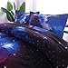 A Nice Night Galaxy Bedding Sets Outer Space Comforter 3D Printed Space Quilt Set Full Size,for Children Boy Girl Teen Kids - Includes 1 Comforter, 2 Pillow Cases