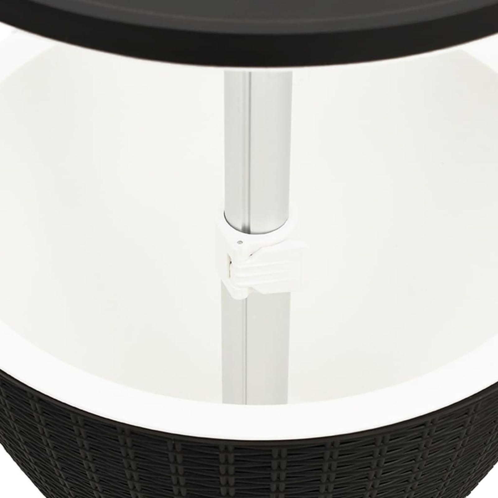 Homgoday Mesa nevera 3 en 1 polipropileno negro, mesa de exterior, mesa de comedor, mesa de cocina, mesa de exterior
