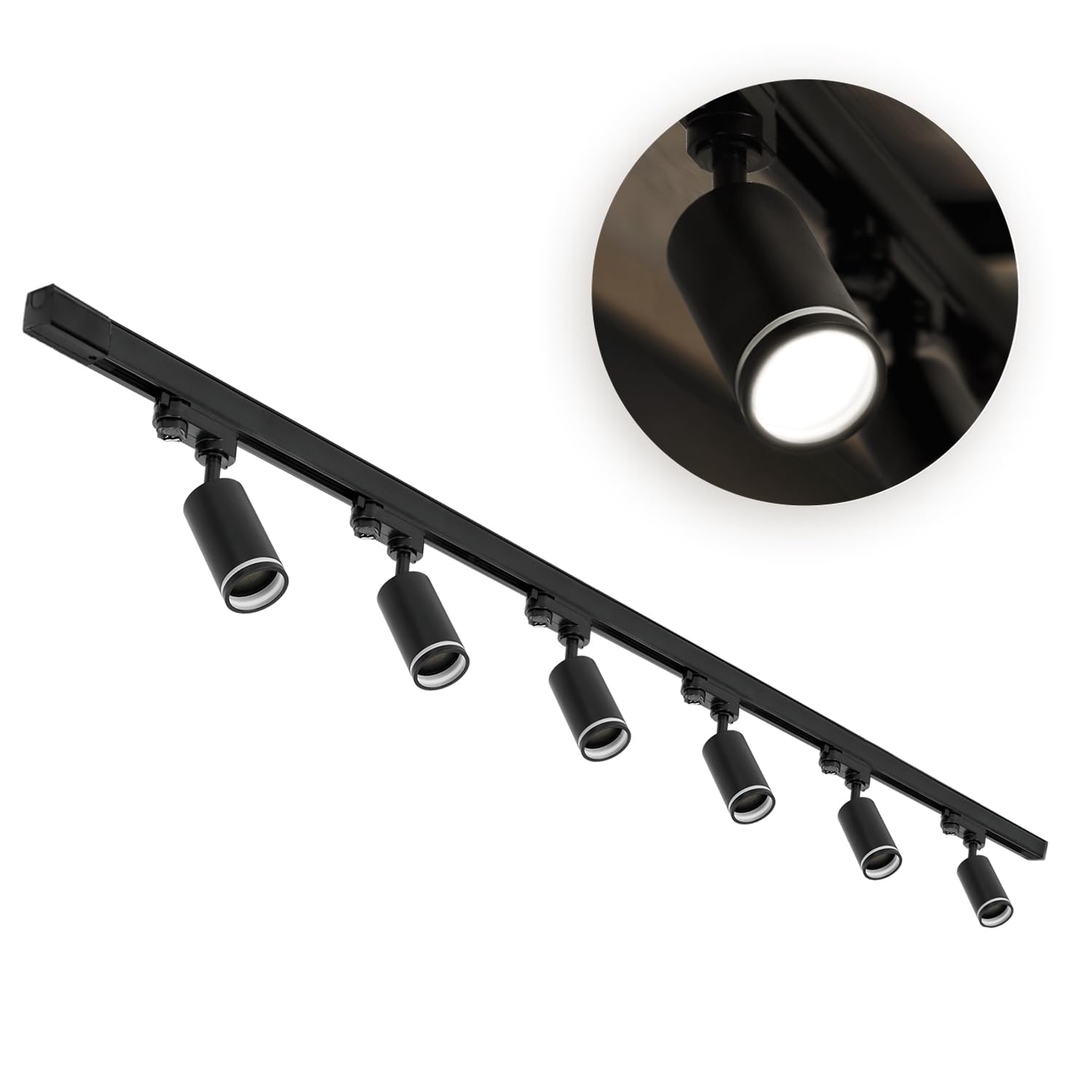 NEXTRACK 3-Phasen-Schienen-Set 6x GU10 LED-Lampe 2m Schienensystem Schwarz
