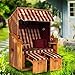 Produktbild Strandkorb Ostsee XXL Volllieger 2 Sitzer - 120 cm breit - Burgund beige kariert inklusive Schutzhülle, ideal für Garten und Terrasse