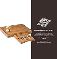 Vista 8 de PICNIC TIME NCAA Juego de tabla de queso y cuchillos con parte superior de vidrio de concierto, juego de tabla de charcutería, tabla de cortar