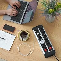 Steckdosenleiste 10-Fach, TÜV/GS Zertifiziert, Wandmontage, 2M Kabel – Ansicht 3