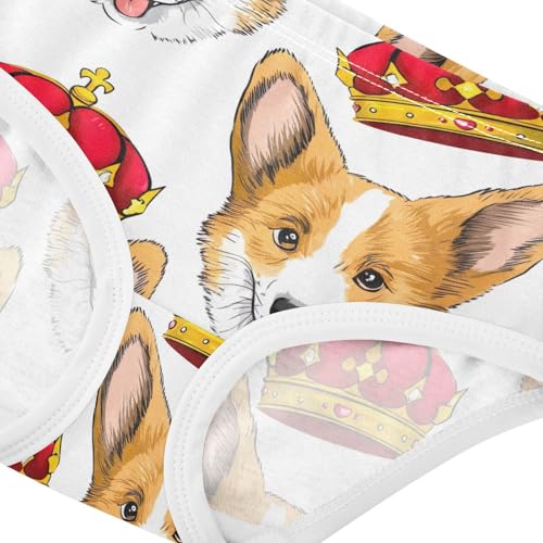 Joisal Cotton Toddler Girls Underwear Dog Red Gold Royal Crown Girl Panties Cute Flower Briefs Undies Kids 2t4
