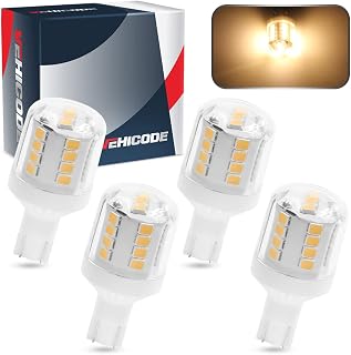 VehiCode 12V 921 912 922 906 LED Bulb Soft Warm White 579 904 917 920 Interior Dome Light Replacement Kit for RV Camper Trailer Marine Boat T15 Wedge T5 T10 Outdoor Landscape Lamp (4 Pack)