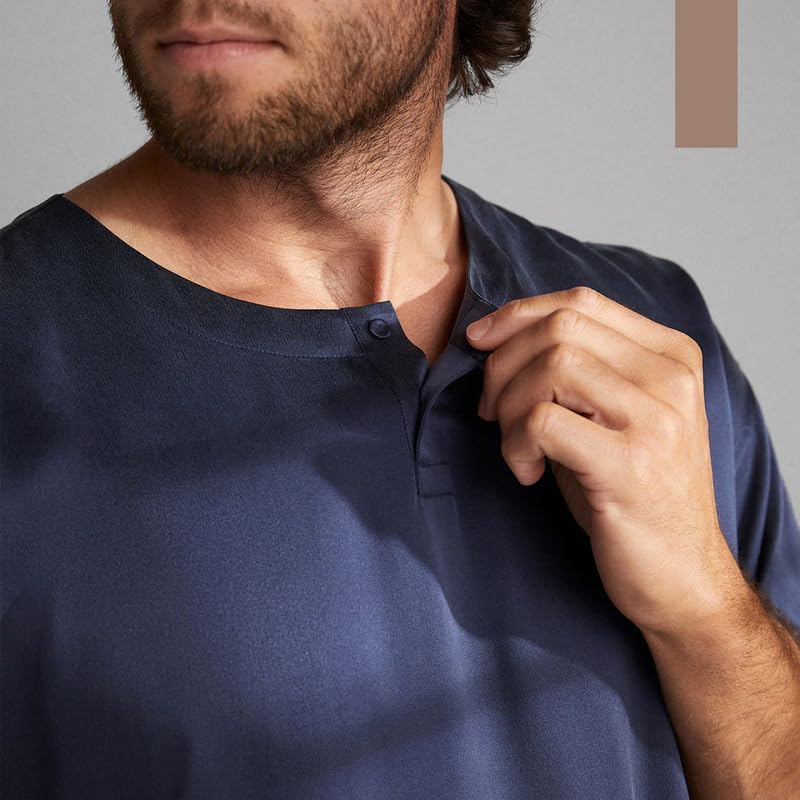 Lunya Washable Silk Mens Short Pajamas Set - Soft Mens Sleepwear - Multiple Color Options - Size S-XXL - Image 3