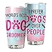 MEDROC Pet Groomer Tumbler Stainless Steel 20oz, Prefer Dogs Over People World Best Dog Groomer Gift For Birthday Christmas, Dog Groomer Gifts For Women Men Coworker Staff, Dog Groomer Tumbler Wrap