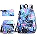 Enjoyfeel Tik Tok Sac à dos 3 pièces pour enfants avec sac à dos et trousse à crayons Unisexe, Bleu - Étoiles, L