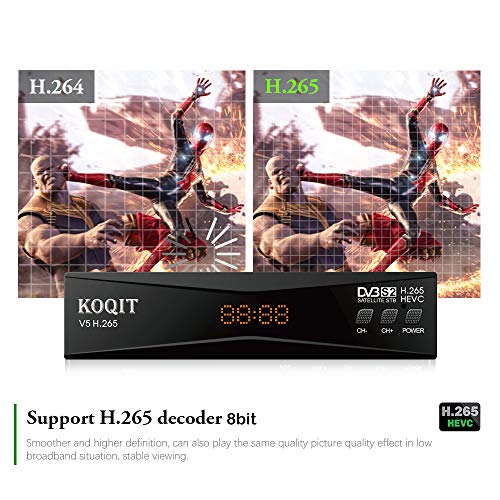 image for Koqit V5H H.265 FTA Satellite Receiver DVB-S2 (T2-MI) DVB S2 Galaxy 19