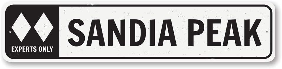 Double Diamond Experts Only Ski Peak Mountain Lodge Cabin Decor Skiing Aluminum Sign - 6" x 24"