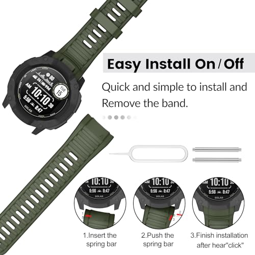 Image of Compatible with Garmin Instinct 2X Band,Adjustable Soft Silicone Replacement Sport Watch Wristband Strap for Garmin Instinct 2X /Solar /Tactical