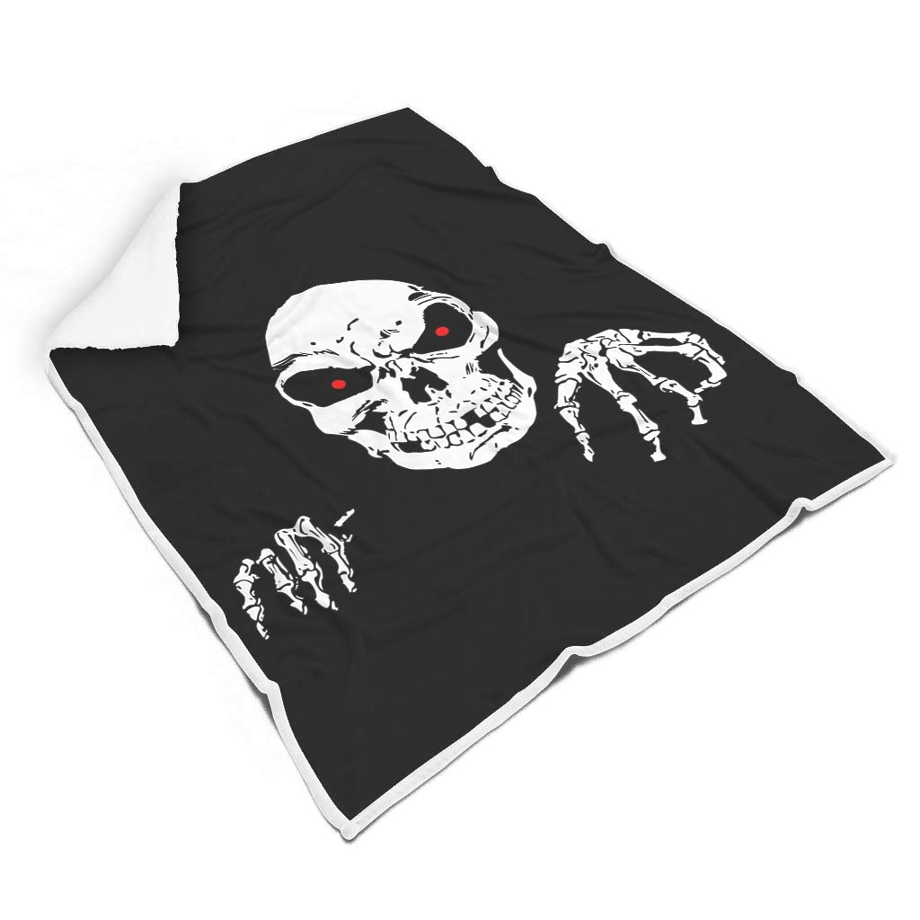 Lind88 Blanket skull Theme Printed Premium 2 Sizes Blankets - moon Wrap no Sleeved Fits Friend Gift Use white 60x80 inch