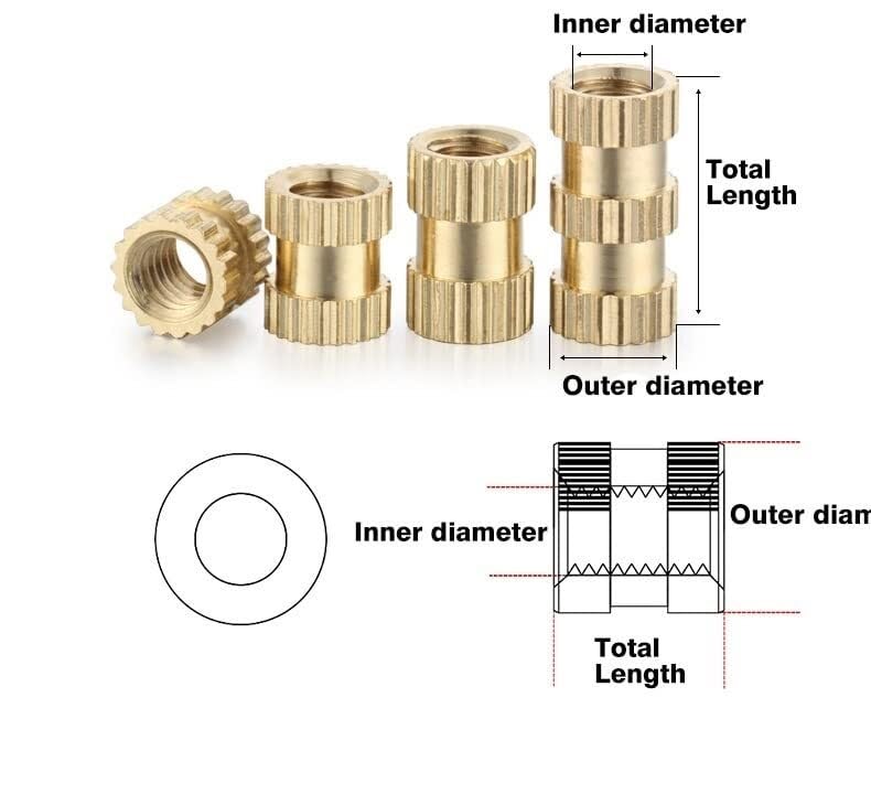 inzetstukken met schroefdraad, 5/10 stuks M6 M8 M10 messing