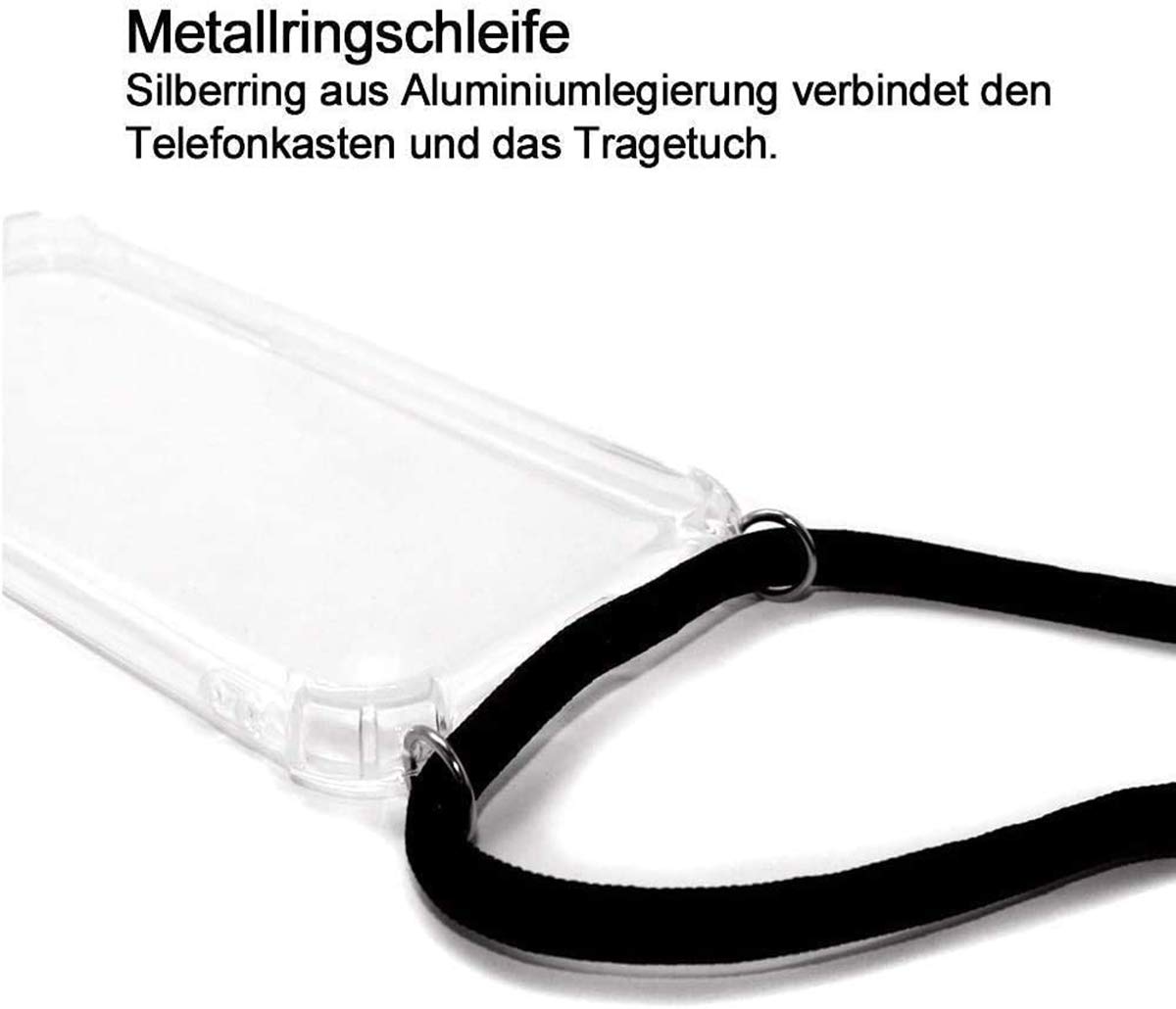 Etui na telefon komórkowy kompatybilne z Motorola Moto G15, ultra cienkie, ochrona aparatu, silikon TPU, bumper, etui ze sznurkiem do zawieszenia,Czarne