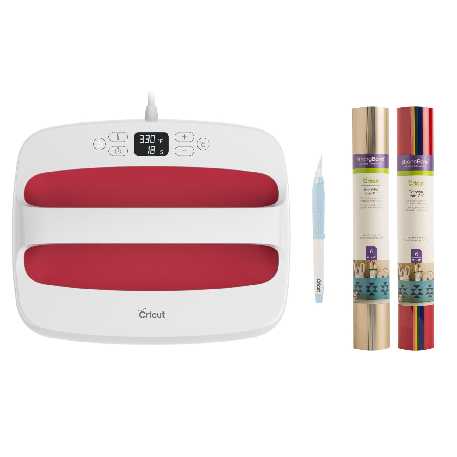 Cricut EasyPress 2 Heat Press Machine (12in x 10in) | Iron On Starter Bundle