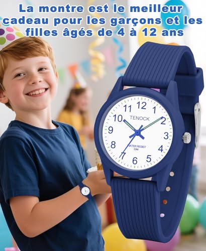 Image of Kids Analog Watch Waterproof Learning Time for Boys Girls Ages 4-12 | Soft Band, Easy to Read, Big Numbers,Simple Style, Sport, Swimming, Playing, Daily Wear, Ideal Gift for Birthday