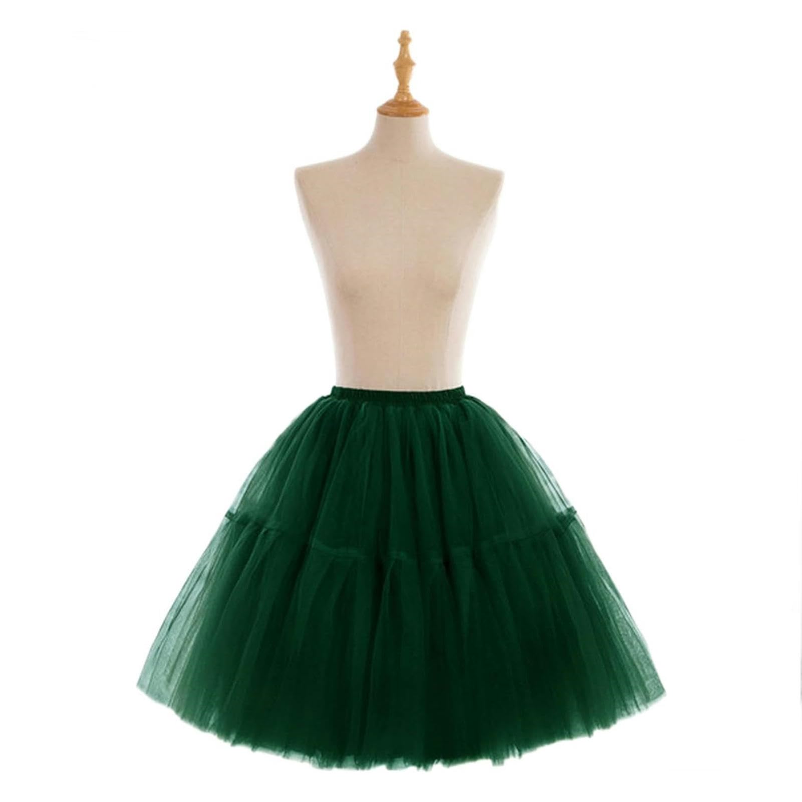 Gonna Lunga Donne Tutu Gigla Shotto Schiera Scheggio Che Mesh Gonna Mesh Tulle Meggio-Deep Green-One Size
