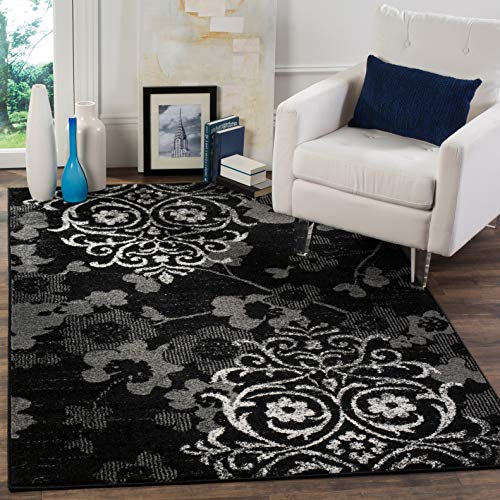 Safavieh Adirondack Collection Runner Rug - 2'6" X 8', Silver & Ivory, Floral Glam Damask Distressed Design, Non-Shedding & Easy Care, Ideal For High Traffic Areas In Living Room, Bedroom (Adr114B) #TOP23