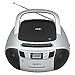 Jensen CD-545MP3 Top-Loading CD/MP3 AM/FM Radio Cassette Player, and Recorder Boombox Home Audio, Aux, Headphone (Silver/Black)