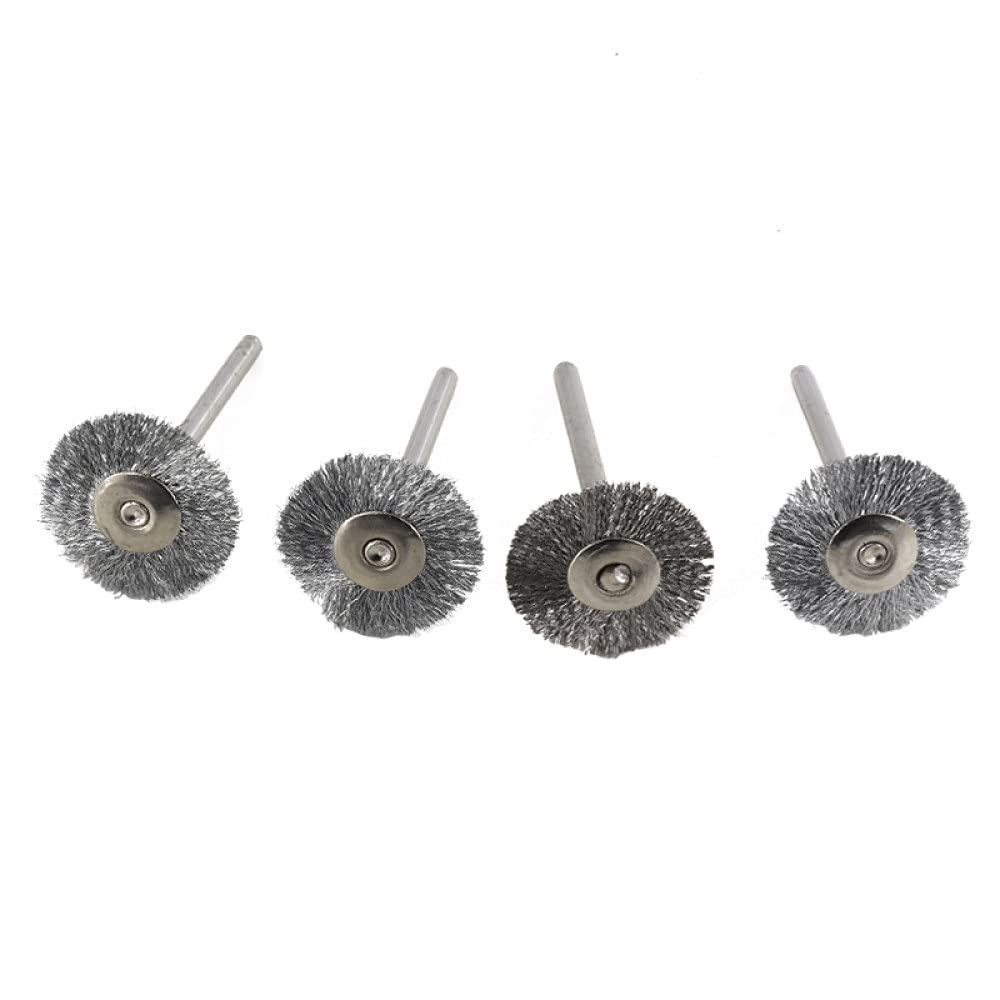 20 sztuk 22mm zestaw szczotek z drutu stalowego do polerowania metalu 3.0mm szczotka obrotowa z trzpieniem do narzędzia obrotowego Dremel narzędzie do polerowania, 20 sztuk stali