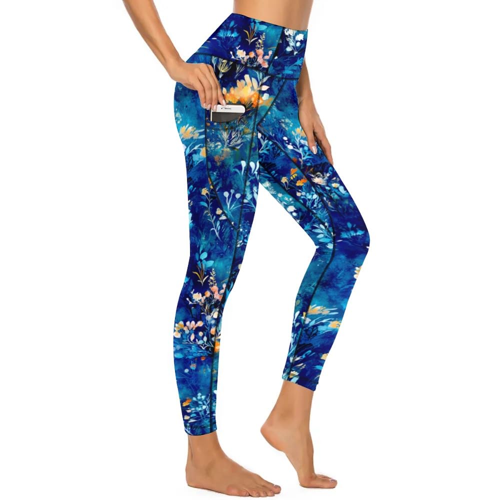 KevaMolly Womens Workout Leggings with Pockets - Thick High-Waist 4-Way Stretch Running Yoga Pants