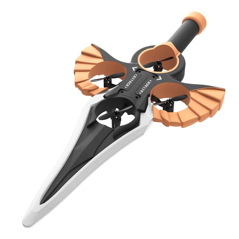 Drone RC “Spada Volante” per Bambini e Adulti, Controllo con Gesti e Telecomando, 3 Velocità, Flip 360°, Doppia Batteria, Facile da Pilotare, Nero Bronzo