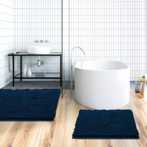 Abilliongo Bathroom Rugs Set Non Slip Bath Mat Chenill Soft Bath Mat For Bathroom Rug Water Absorbent Comfortable Bathroom Mat Rugs #TOP6