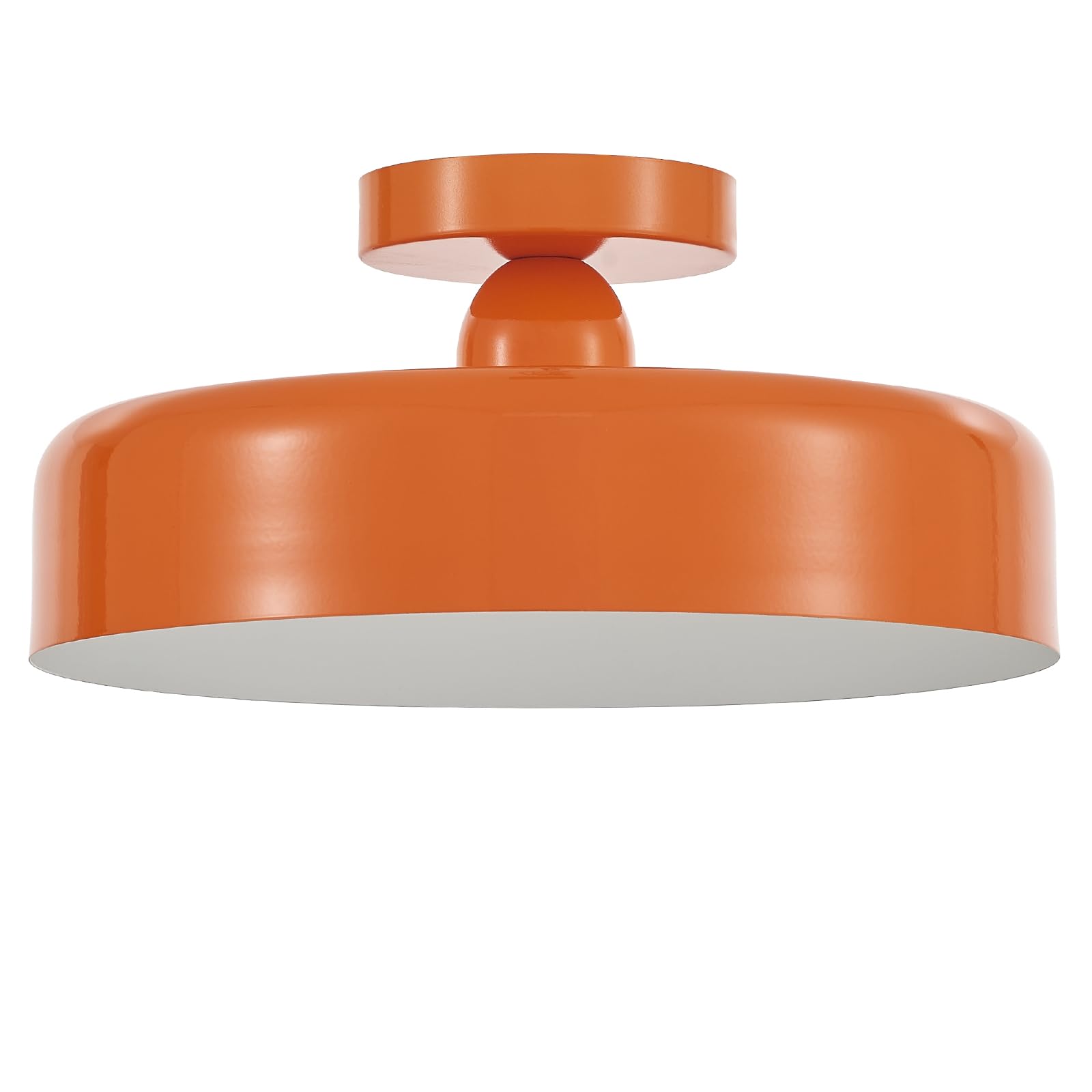 VILUXY Vintage Semi-Flush Mount Ceiling Light Fixture Orange Brush