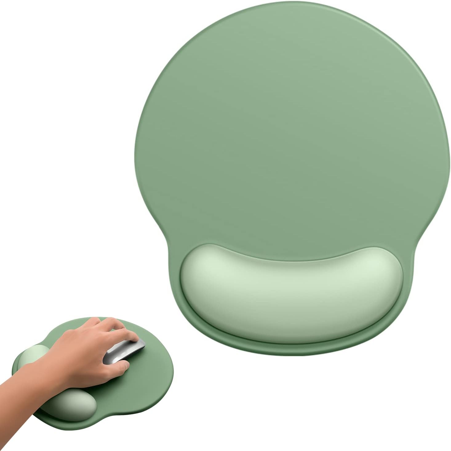 ToHLo Ergonomic Mouse Pad with Wrist Support,Gaming Mouse Mat with Silicone Wrist Rest,Non-Slip Rubber Base Mouse Pad for Home Office Working Studying