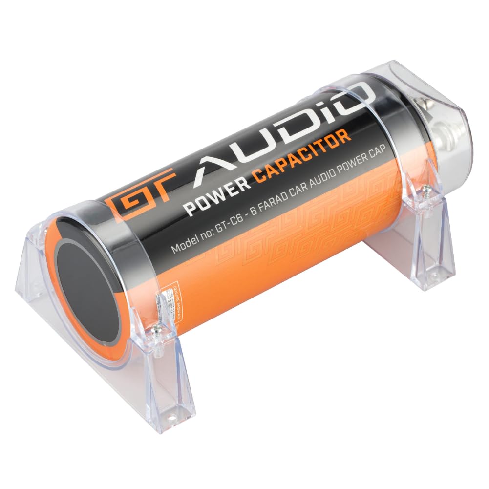 ZESTAW DO GT AUDIO BASS FACE GTC/6 1 kondensator car audio 6 farad do systemów 6000 rms 1 3 4 5 10 kondensatorów bez pilota, 1 sztuka + akcesoria gratis
