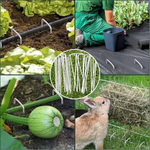 Image of Petgrow 6 Inch Garden Stakes Galvanized Landscape Staples,U-Type Staples