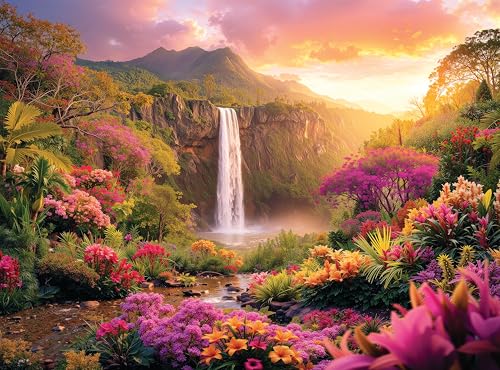 Hawaiian Waterfall Puzzles for Adults 1000 Pieces, Impossible Hard Difficult Challenging Puzzles for...