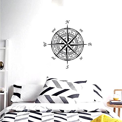 Vinilo decorativo brújula negra 58 cm x 58 cm