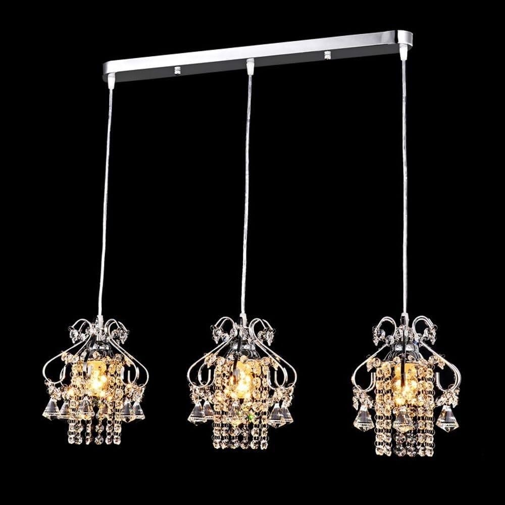 Hertl Lámpara colgante de cristal for restaurante, lámpara colgante creativa for comedor, Bar, cafetería, balcón, pasillo, lámparas colgantes (Color : 3 Head-sideways)