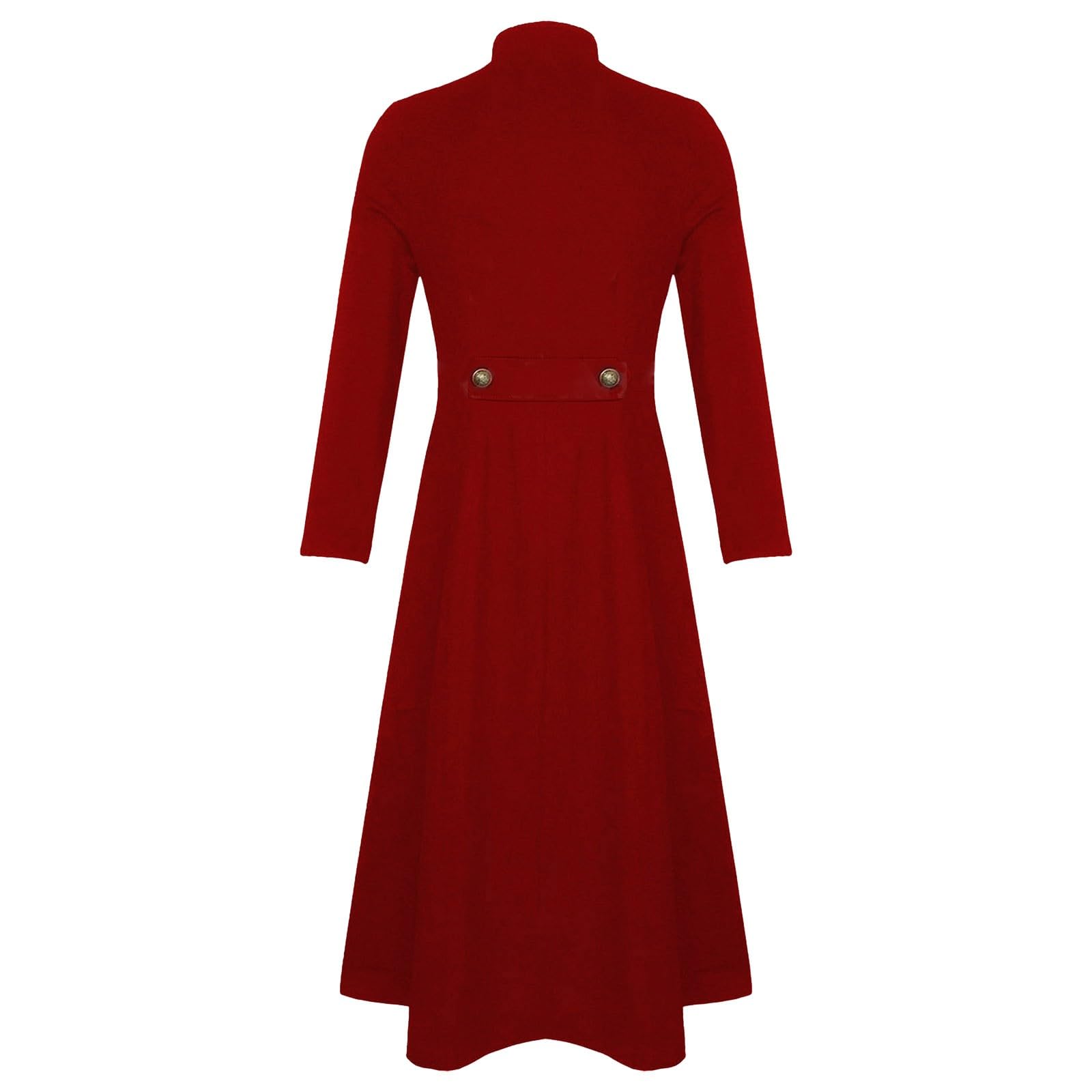 Gothic Kleidung Herren, Steampunk Mantel Herren, Mittelalter Renaissance Retro Uniform Einfarbig Steampunk Gehrock Herren Stehkragen Mantel Punk Mäntel Smokings Für Herren Für Karneval Fasching Kostüm