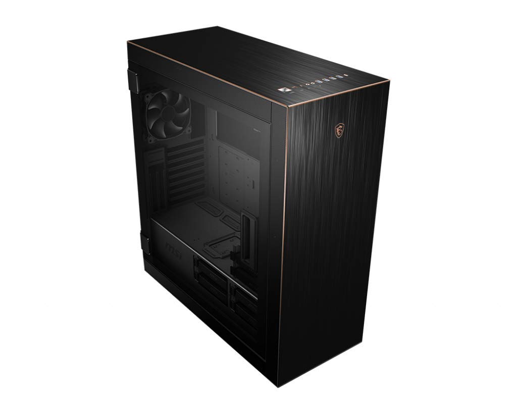 MSI MPG SEKIRA 500G Full Tower Gaming Computer Case (Black with Gold Trim, 2X 200mm + 1x120mm Fans, USB Type-C, Tempered Glass, E-ATX, ATX, mATX, Mini-ITX)