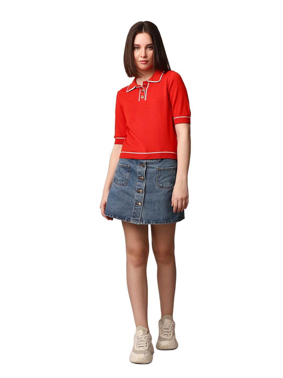 only Women's Solid Regular Fit T-Shirt-picture-18
