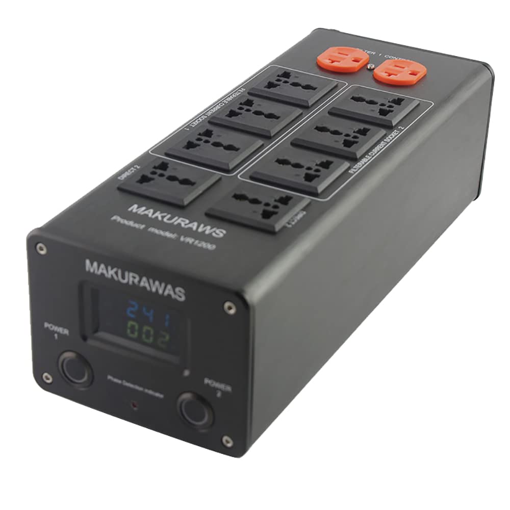 AC 100-240 V Audio Power Purifier głośnik Power Filtr zakłócenia rezystorne gniazda redukcyjne szumy Power Boards 15 A 3000 W (wskaźnik napięcia/prądu, czarny)