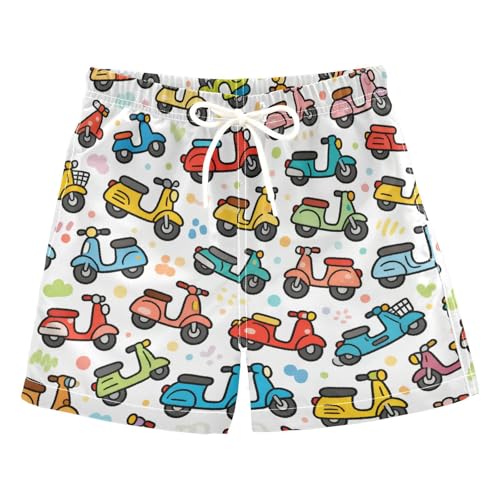 miaozhen Pantalones cortos de playa para niño, diseño de dibujos animados, coloridos, lindos, para bicicleta, natación, playa, Hawaii, vacaciones, niños pequeños, ligeros, Bicicleta colorida de