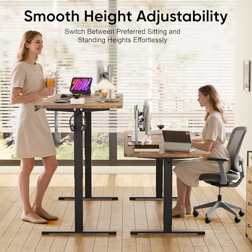 Monomi Large Electric Standing Desk 79" - Height Adjustable Sit Stand Desk with 178 lbs Load Capacity, 3 Memory Presets, Quiet Motor & Anti-Collision for Home Office (Rustic Brown) - Image 3