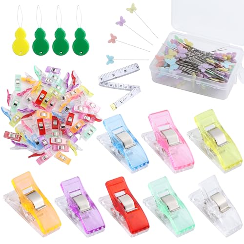 Mi Tienda 20 60 Pieces Sewing Pegs for Fabric, Coloured Sewing Pegs with 100 F...