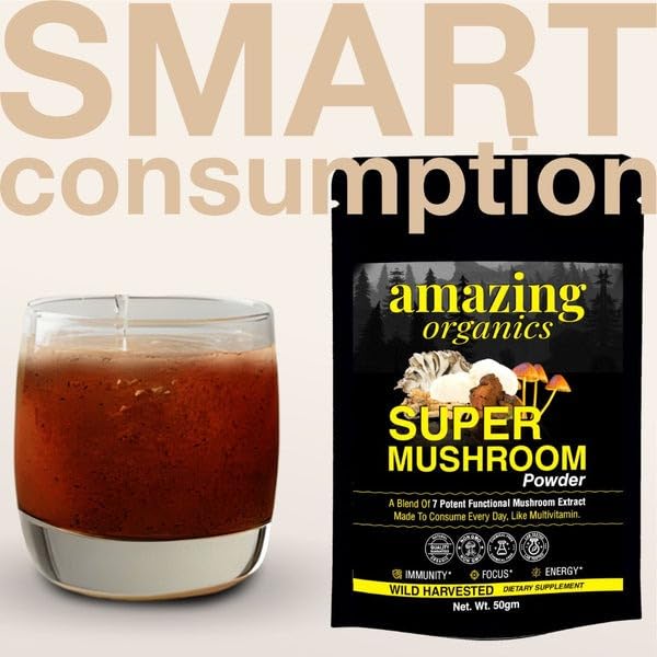Super Mushroom Powder Blend - Premium Mix for Daily Wellness, Natural, Vegan-Friendly" Super Mushroom Powder Blend - Premium Mix for Daily Wellness, Natural, Vegan-Friendly"