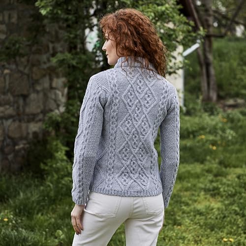 Image of SAOL Wool Sweater for Women Ireland Cable Knitted Jumper